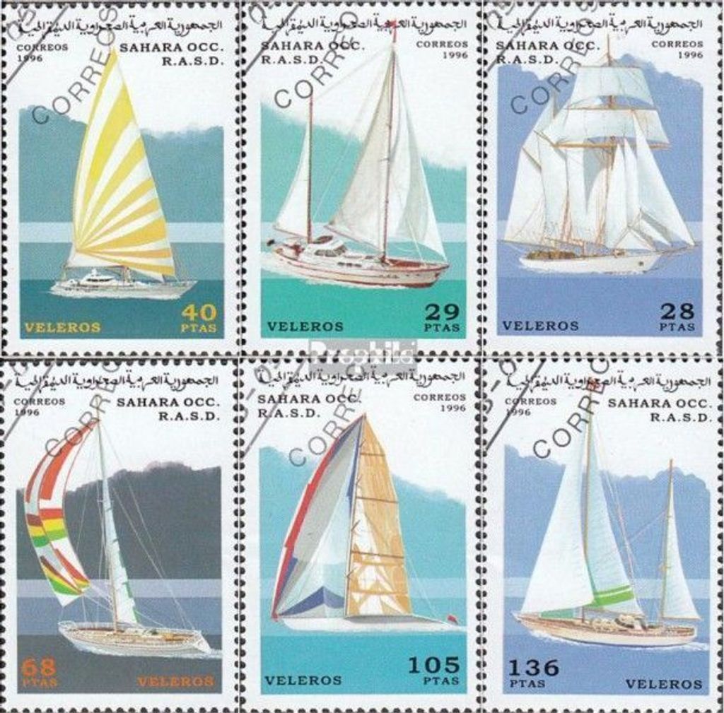 Briefmarken Sahara 1996 Mi Ausgabe der Exilregierung ohne Gültigkeit im int. Postverkehr Nr.16 gestempelt Segelboote
