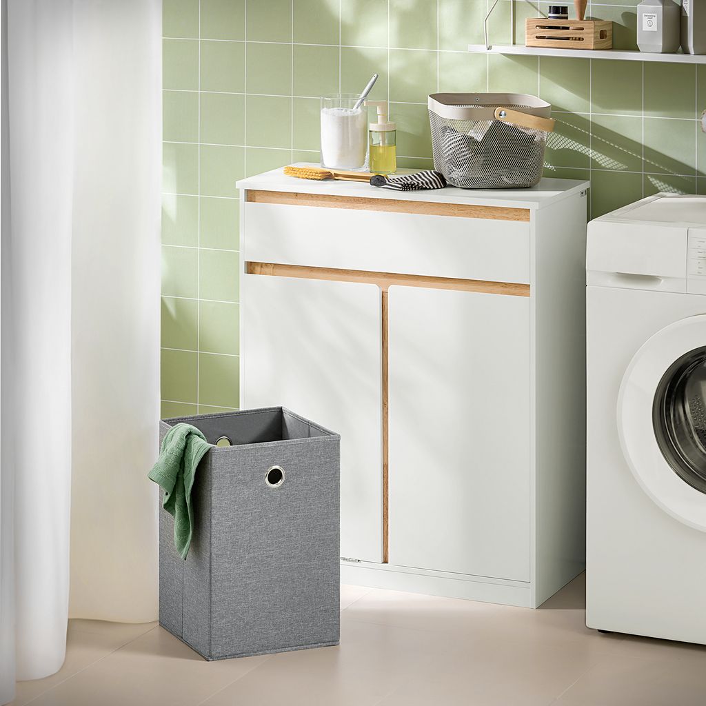 SoBuy Badezimmerschrank Wäscheschrank mit Wäschesäcken Produktbild 6