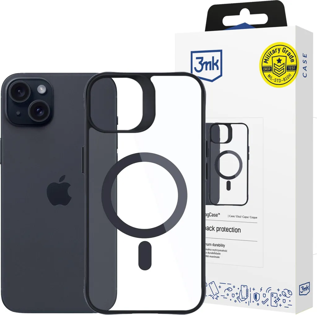 Apple iPhone 15 Plus Case - 3mk Satin Armor MagCase con MagSafe
