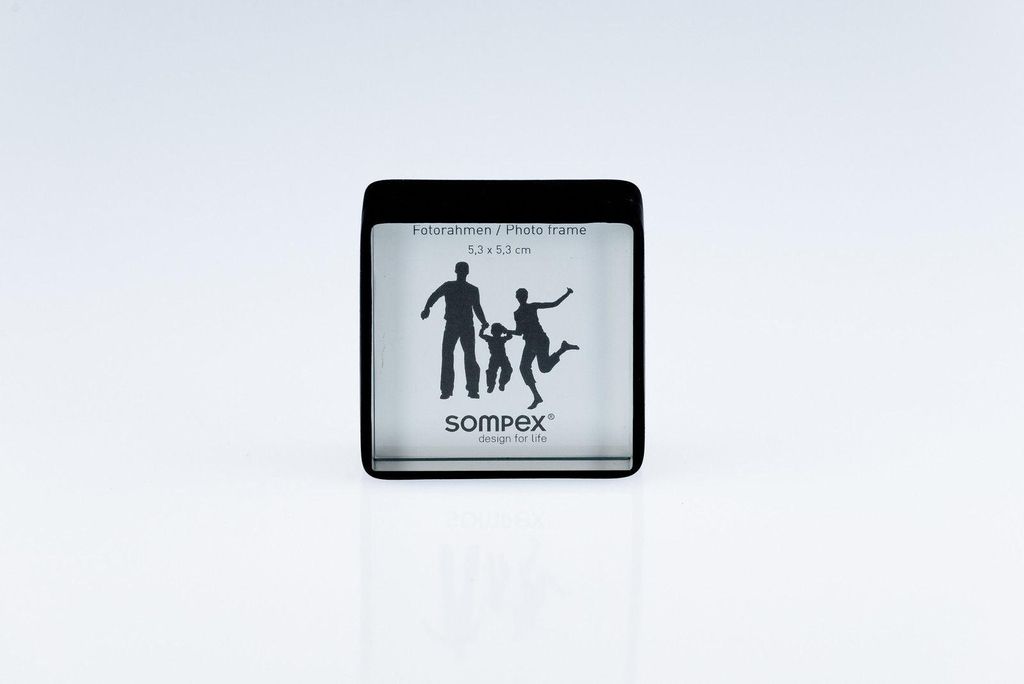 Mini Bilderrahmen beidseitig 5×5 cm schwarz Glas Fotorahmen Produktbild 