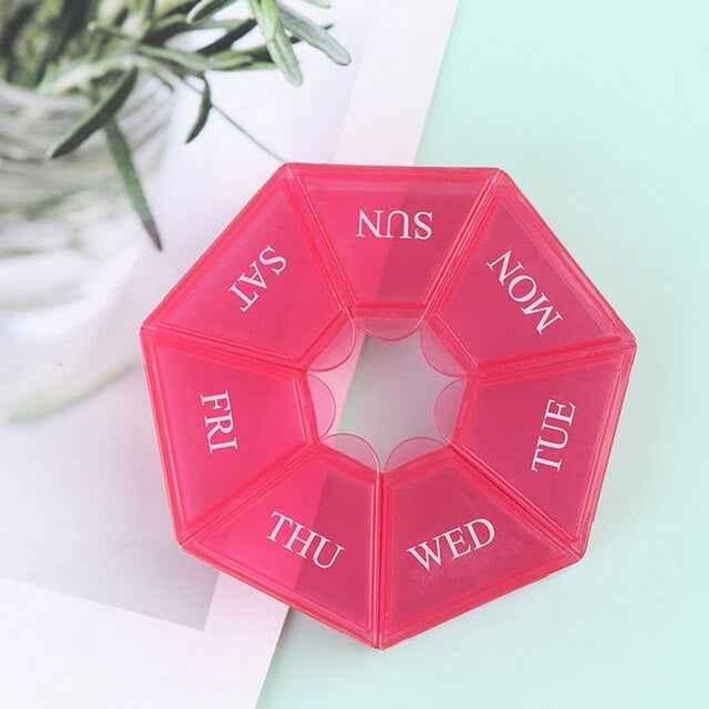 Pillendose - Pillenbox - Vorratsbehälter - Mo-So - 7 Tage - Rot