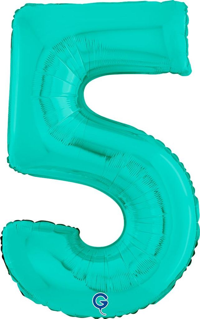 Riesenzahl Folienballon 26"/66cm | Tiffany Zahl: 5