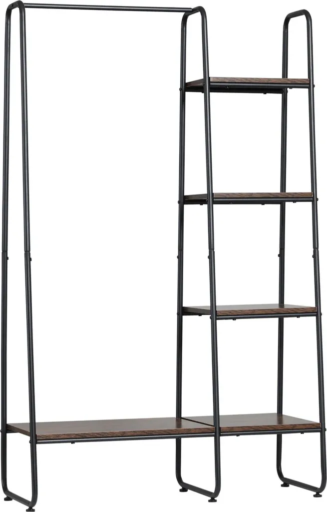 Vestiaire d'entrée portemanteau avec 5 niveaux de rangement noir