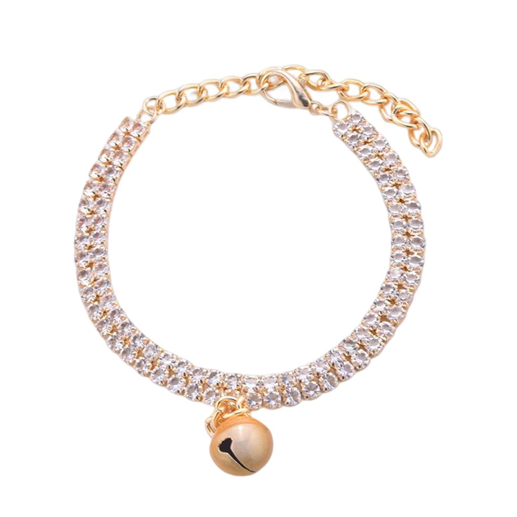Haustier Halskette Elegante Exquisite Glänzende Haustier Katze Hund Zweireihig Strass Kragen Tierbedarf