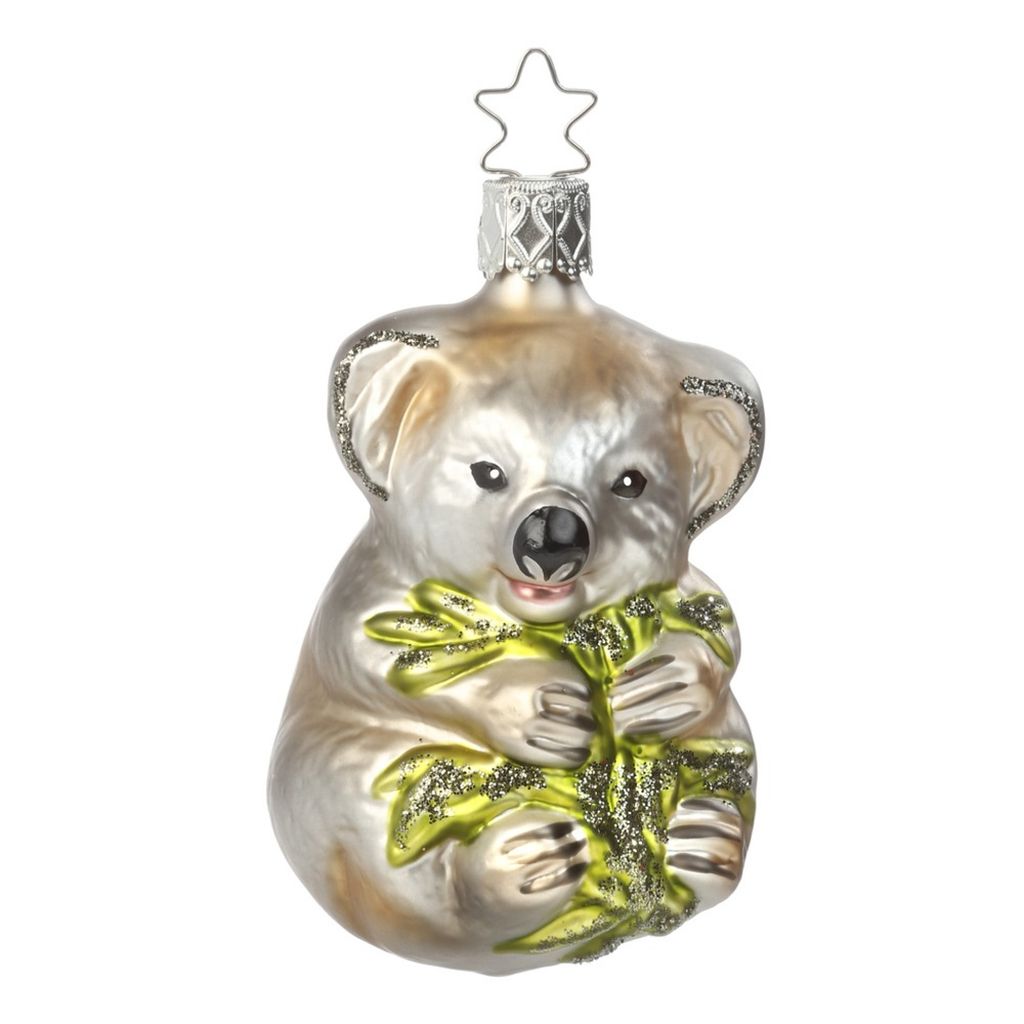 Karlchen Koala 8.5 cm - Inge-Glas 10017S015 Tiere aus aller Welt - Christbaumschmuck Glas mundgeblasen Weihnachten Deko