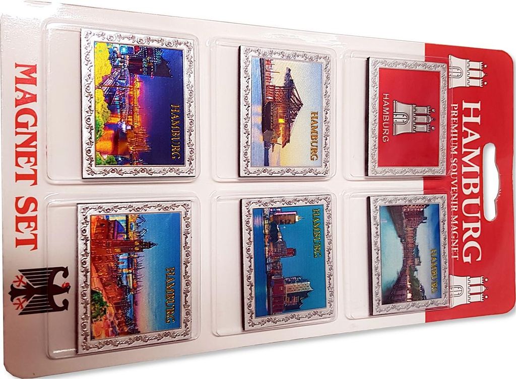 Hamburg Magnet Set, 6 Dekorative Stadtansichten