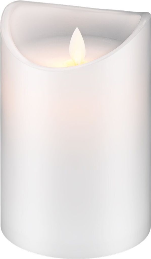 LED-Echtwachs-Kerze, weiß, 10 x 15 cm Produktbild 