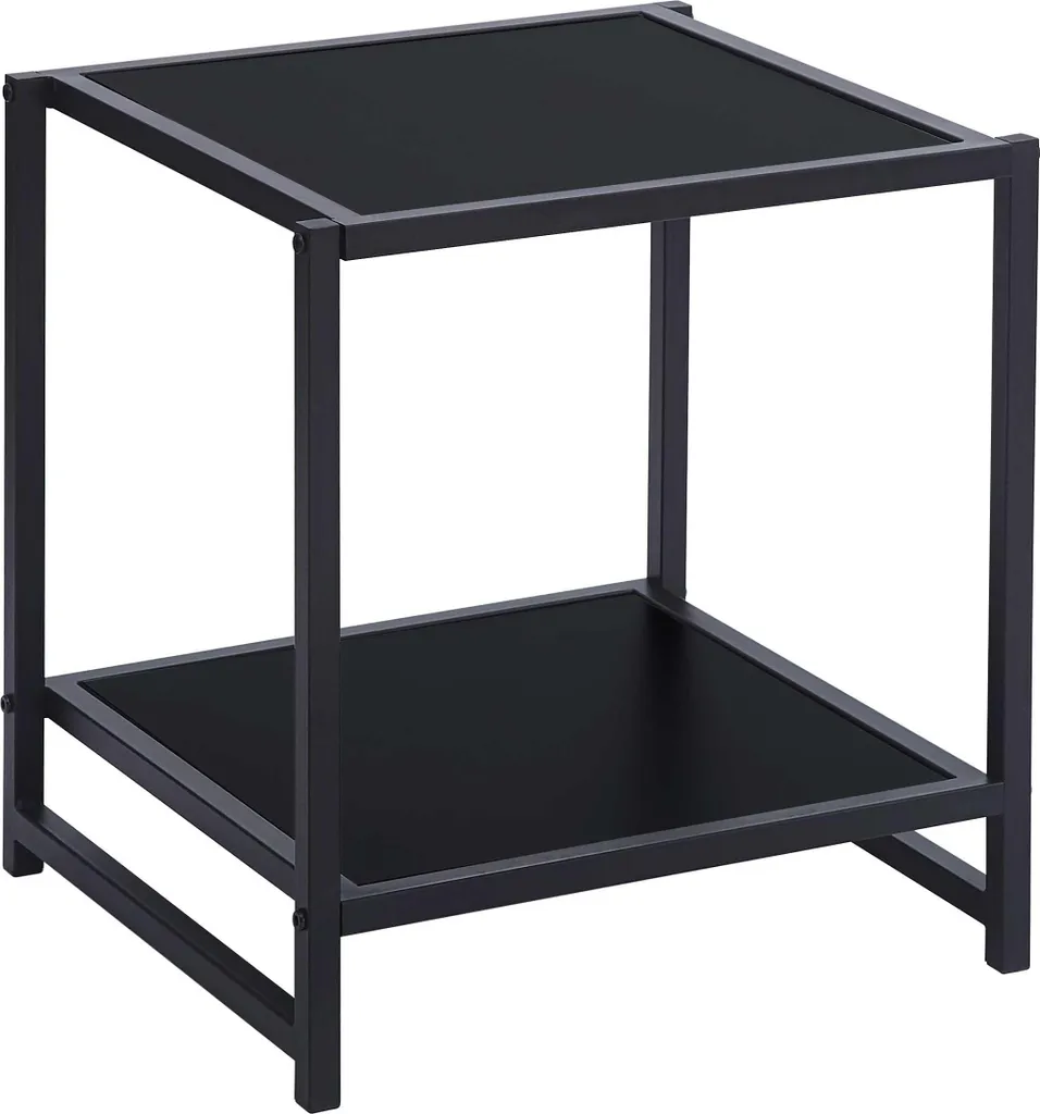 Table d'appoint industrielle Marek métal noir mat format 48x44x50cm