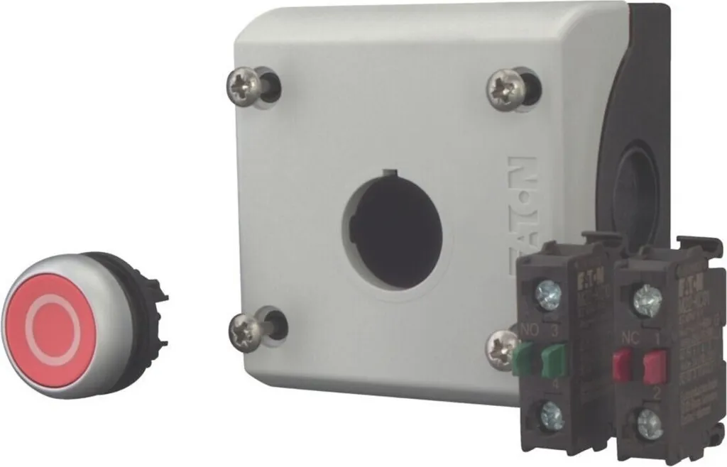 Bouton-Poussoir Rouge Eaton M22-D-R-X0 Unité Complète en Boîtier IP67
