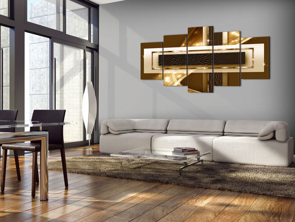 Akustikbild Abstrakt 200x100 cm Bilder Akustikschaum Hochleistungsschallabsorber Schallschutz Leinwand 5 tlg Wandbild Raumakustik Schalldämmung a-...
