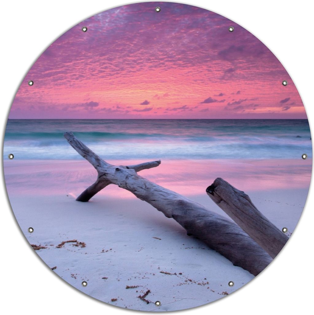 Wallario rundes Outdoor-Poster für Garten oder Balkon, Motiv Abendhimmel bei Sonnenuntergang, 120 cm Durchmesser