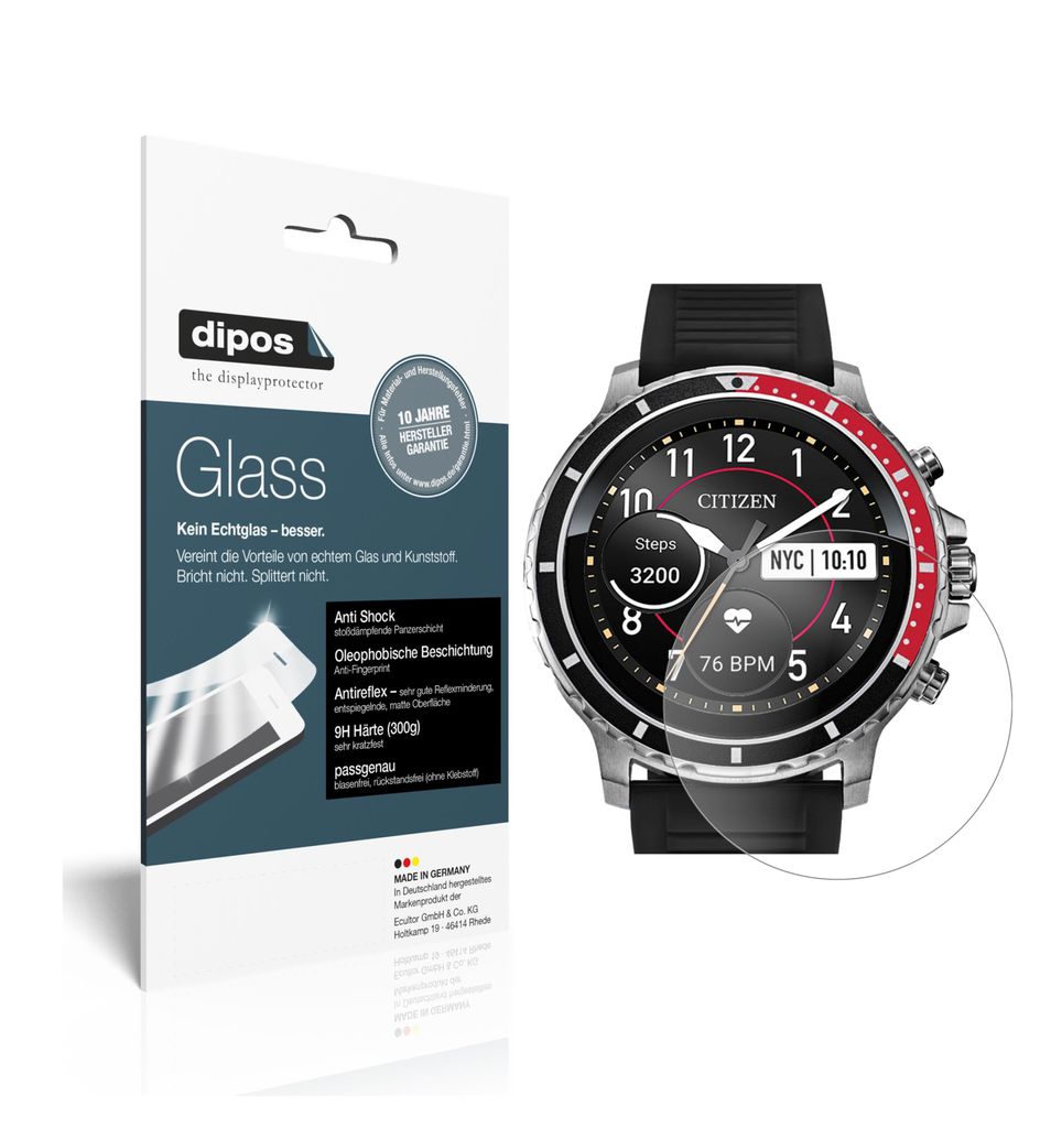 1x Schutzfolie für Citizen CZ Smart matt - Anti-Shock 9H Folie dipos Glass Kunststoffglas