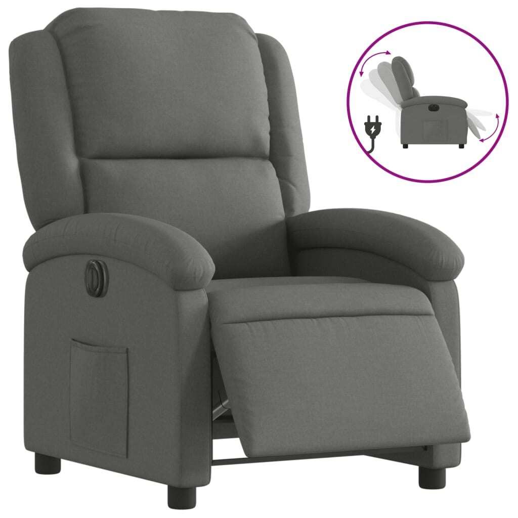 vidaXL Fauteuil relax électrique gris foncé Tissu Image du produit 