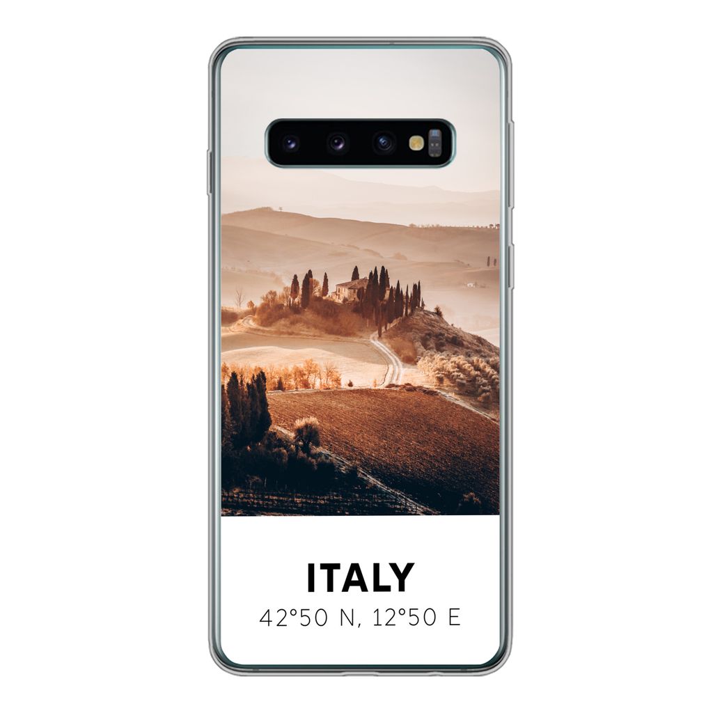 MuchoWow Handyhülle Schutzhülle Hülle für Samsung Galaxy S10 Toskana - Italien - Sommer Silikon Softcase Handy Hülle - Handytasche