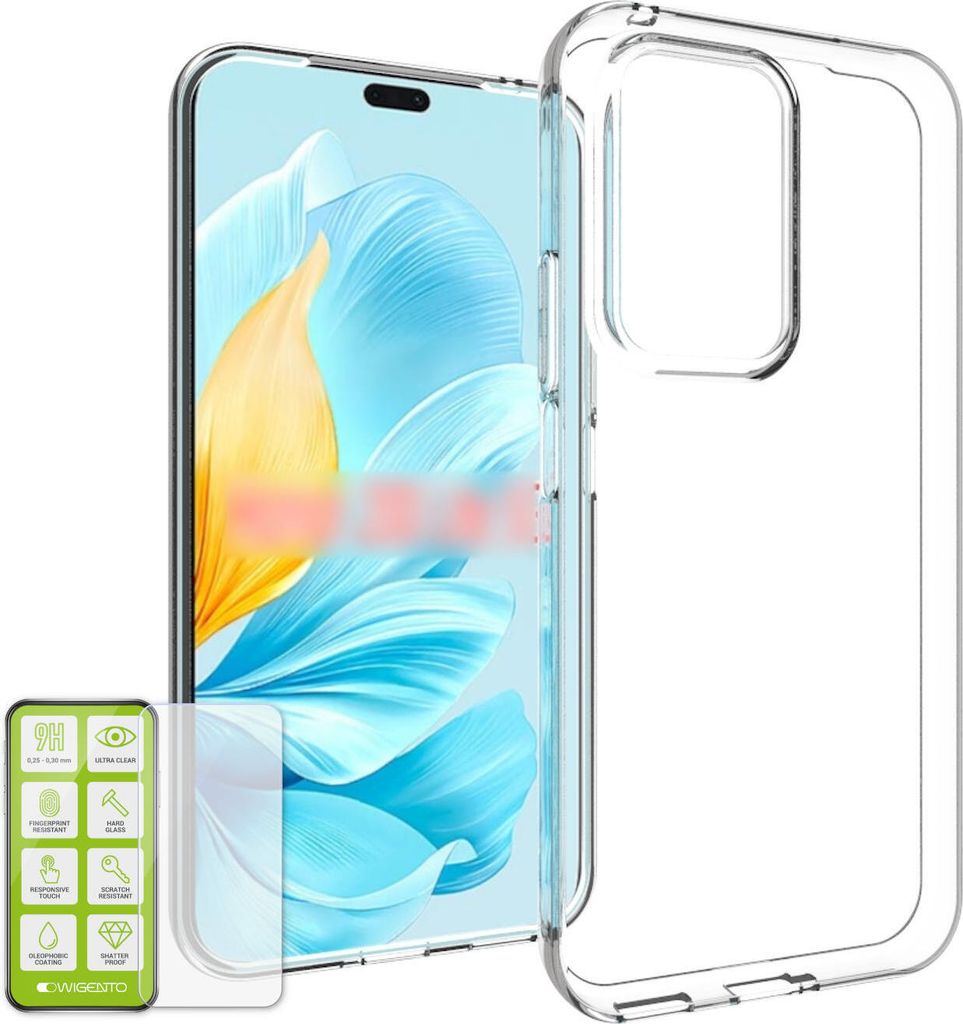 Für Honor 200 Lite Silikon Hülle H9 Glas Handy Tasche Etuis Cover Case Kappe
