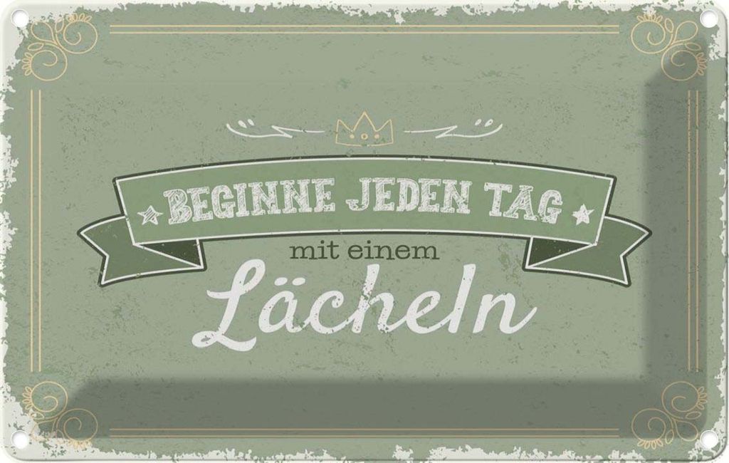 vianmo Blechschild 12x18 cm Beginne jeden Tag mit dem Lächeln Spruch Zitat