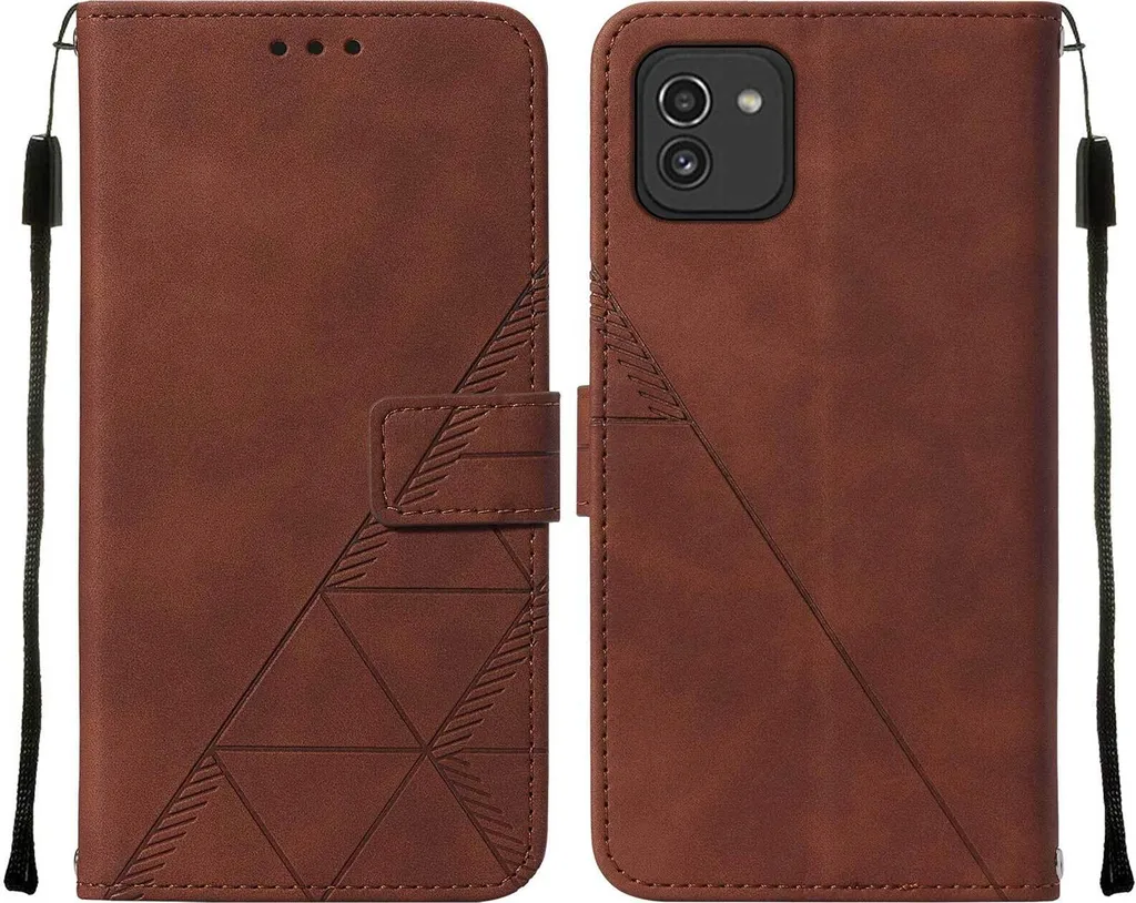 Cover In Pelle Portafoglio Per Galaxy A03 Core, Con Slot E Magnete, Vino Rosso