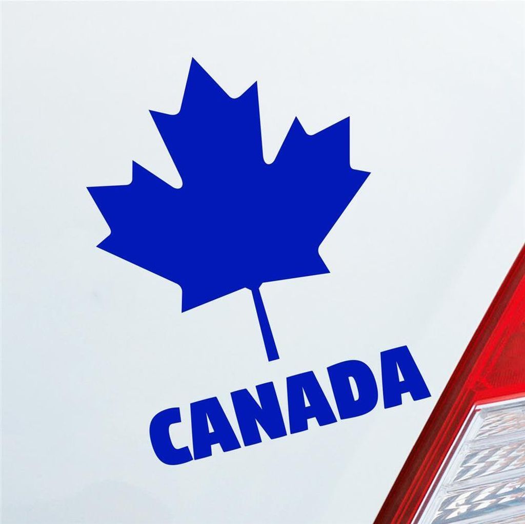 Auto Aufkleber Kanada Canada Ahornblatt maple leaf Urlaub Car 10x13 cm Dunkelblau Sticker Heckscheibenaufkleber