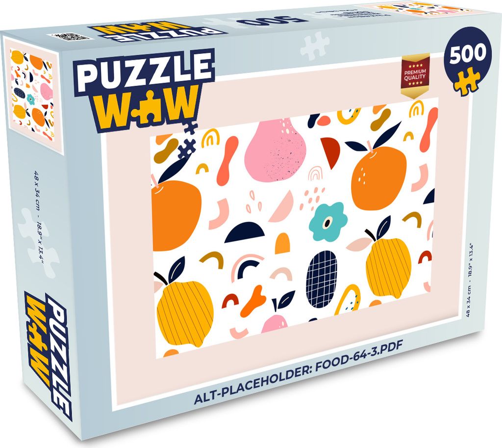 MuchoWow Puzzle 500 Teile Pastell - Lebensmittel - Obst - Blume - Zitrone - 500 Teile - Kinder - Selberbauen - Puzzlespiele
