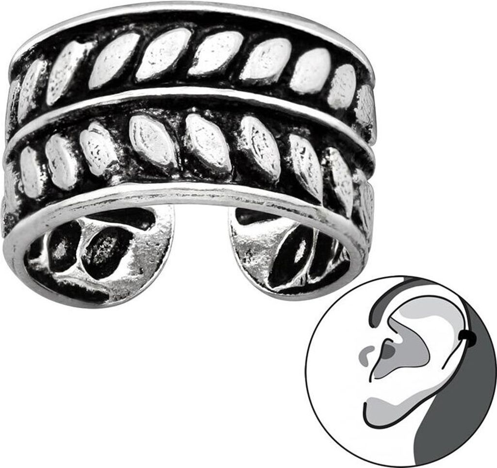 Ohrklemme Silber 925: Ear Cuff Ohrring ohne Loch tragbar Modell 6