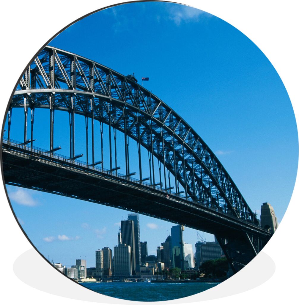 MuchoWow Aluminium Wandkreis Sydney Harbour Bridge in Australien Ø 30 cm Wanddeko Modern Wohnzimmer - Wand Bild - Wohnzimmer - Runde Bilder - Al...
