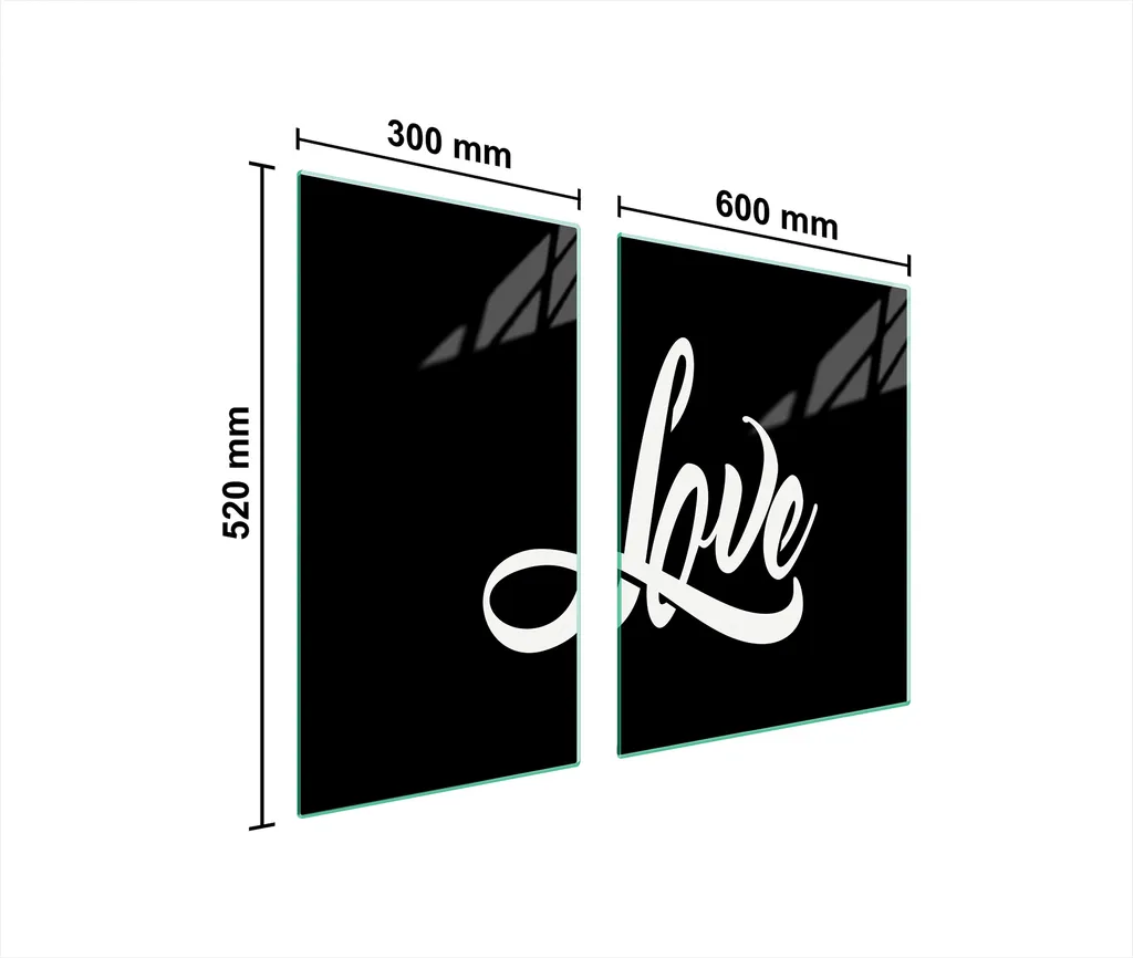 Set 2 Coprifornelli Vetro 90x52 Nero Protezione Induzione Tagliere