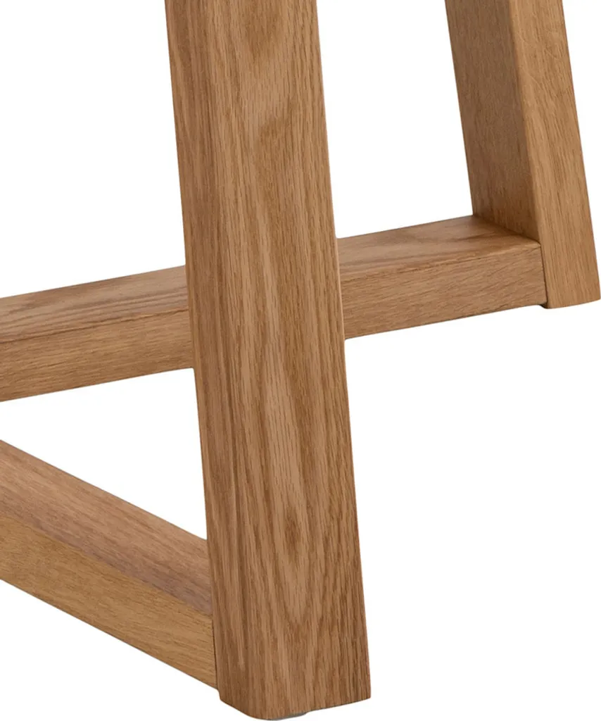 Table à manger Malika Ø120 cm, finition chêne clair et plateau robuste - 5