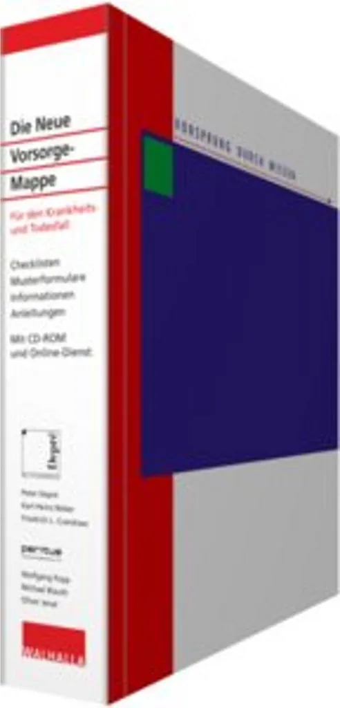 Guide de Prévoyance avec Formulaires Die Neue Vorsorge-Mappe A4