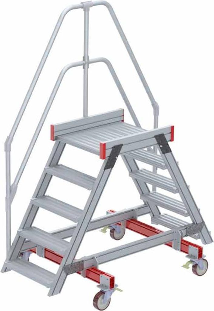 Euroline 512 mobiler Überstieg 60° Stufenausführung Alu gerieft Stufenbreite 600mm 5 Stufen
