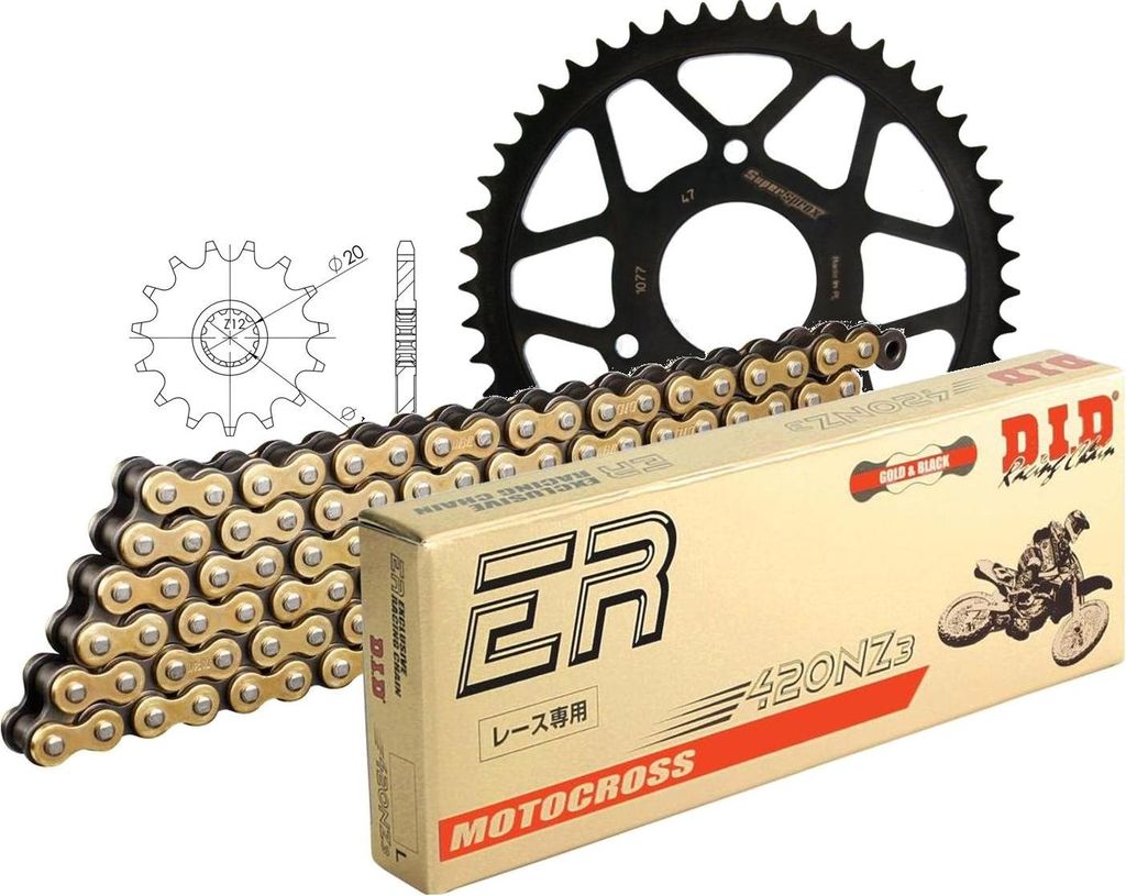 Kit Stahl RIEJU NKD50 (RS2 50 Naked) 03-13/RS2 ... 11-47-126 DID420NZ3(G&B) Clip