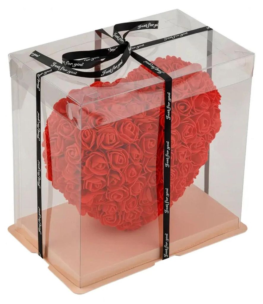 Serce z róż w pudełku flower box 25 cm prezent dla niej Zdjęcie produktu 