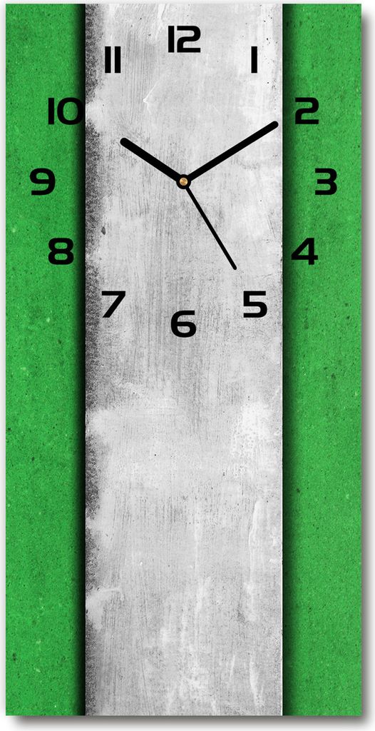 Wanduhr aus Glas – 30x60 cm - Glasbild - Glasuhr - Gehärtetes Glas -Grüne Wand