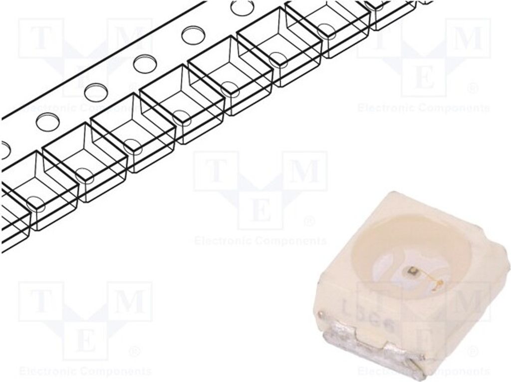 2x LED 3528,PLCC2 orange 3,5x2,8x1,75mm SMD 60° 11,2÷28mcd 2mA VLMO30L1M2-GS18 LE