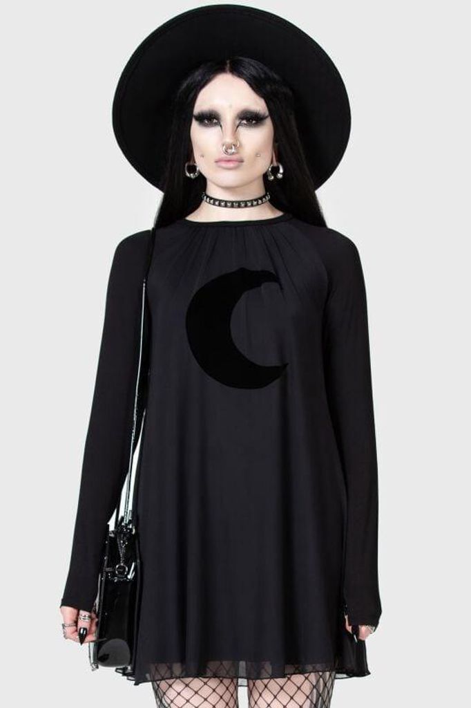 KIHILIST by KILLSTAR Kurzes Kleid Damen Lunar Apex Raglan Dress schwarz L