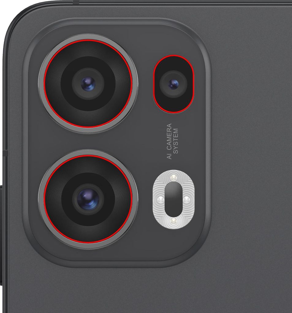 Clappio, Kameralinse Oppo Reno13 Pro Hinten Gehärtetes Glas, Schwarz
