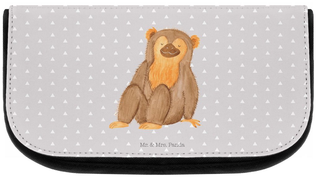 Mr. & Mrs. Panda Organizer Affe - Grau Pastell - Geschenk, Respekt, kosmetiktäschchen, Kosmetiktasche, Schminktäschchen Klein, Motivation, Selfca...