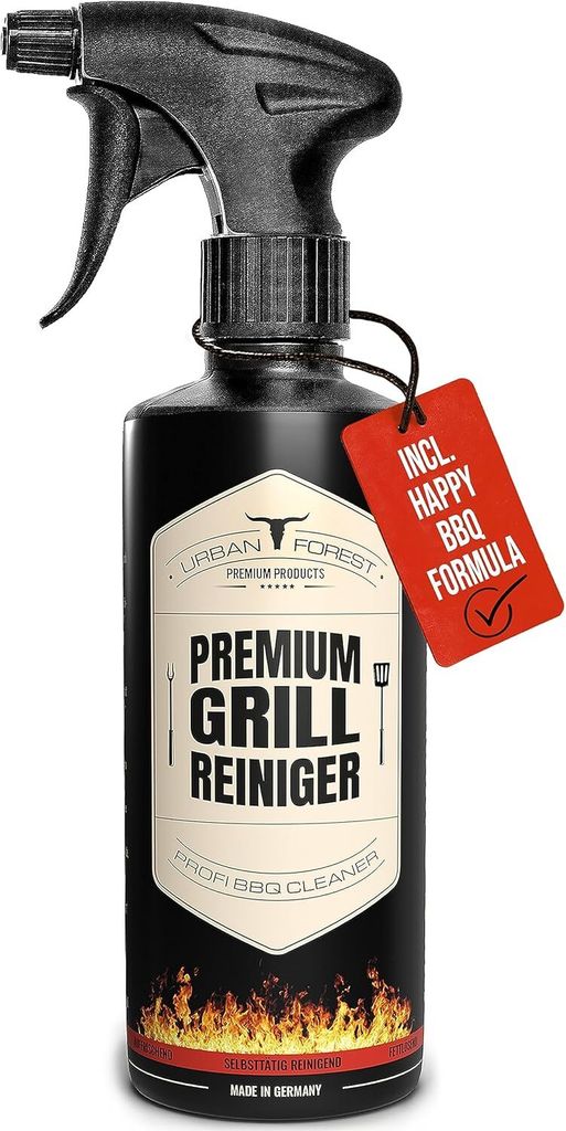 Grillreiniger Spezialreiniger zur Grill Reinigung nach dem Grillen | Profi-Reiniger zum Grill reinigen | PREMIUM GRILL REINIGER - URBAN FOREST 500ml