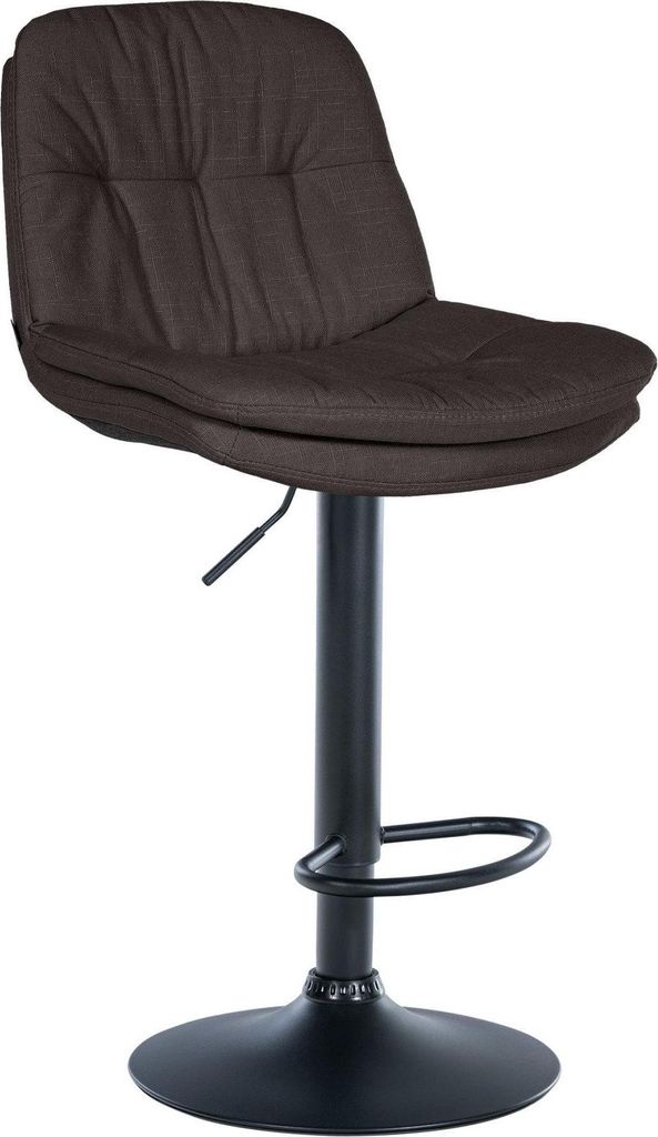 Barhocker mit Stoffpolsterung - Hochstuhl - Verstellbarer und drehbarer Komfort | Farbe: Dunkelgrau. Material Chassis: Metall mattschwarz