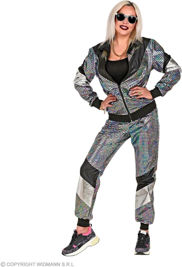 80er Jahre bunter reflektierender Trainingsanzug - Produktbild 4