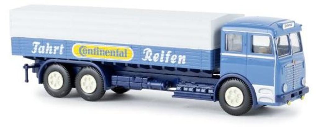 Brekina LKW Büssing 12.000 Pritsche/Plane Continental 71