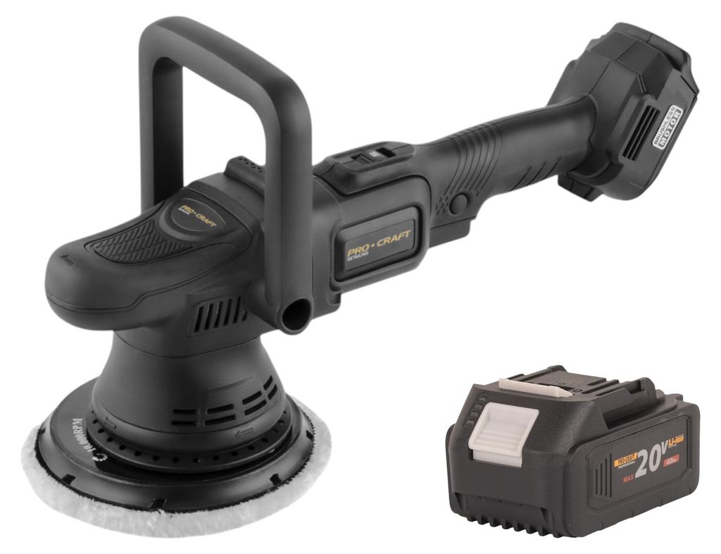 Procraft PM22bb Akku Poliermaschine 20 Volt 150 mm + 1x Akku 4,0 Ah - ohne Ladegerät