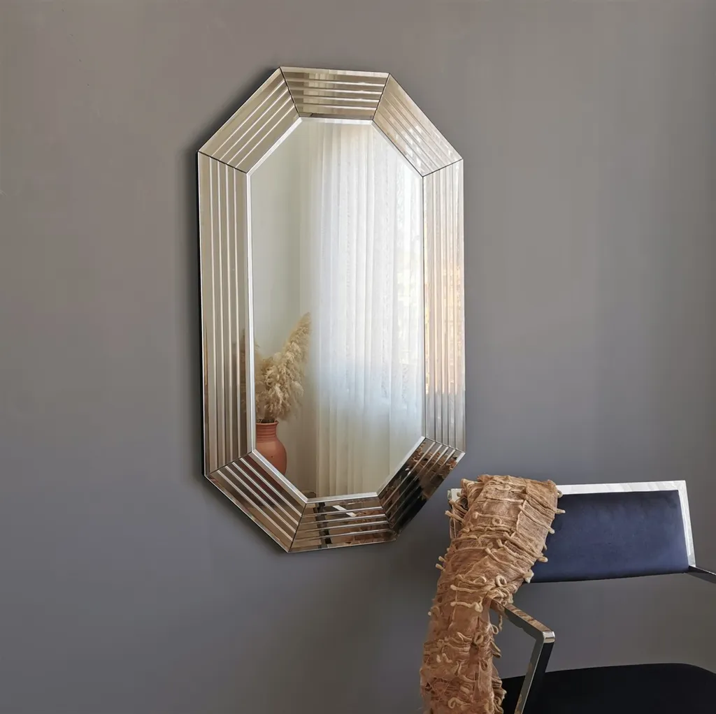 Skye Decor Miroir Mural 100x60 Bronze MDF - Idéal Salon et Entrée - A312D