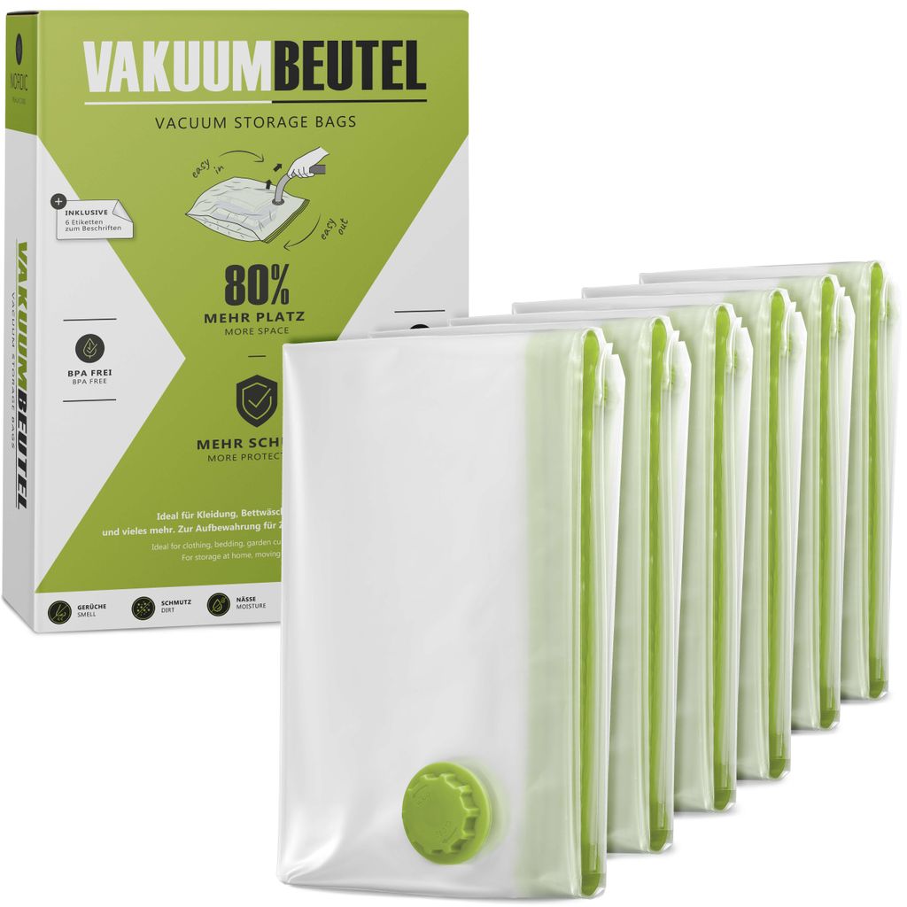 Vacuümzakken, 6 stuks, maat M (70x50 cm) - Vrij van BPA - Productafbeelding 