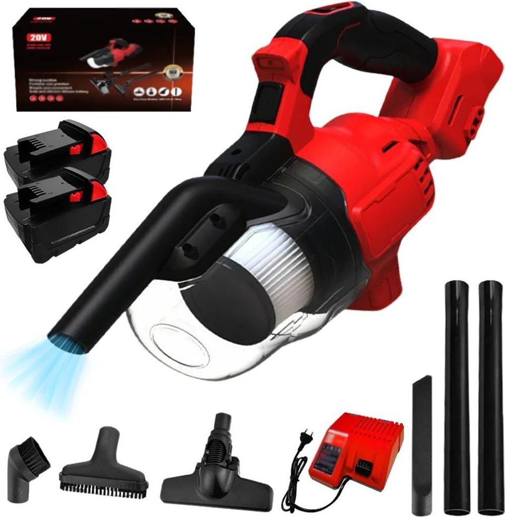 Akku-Industriesauger - 300W bürstenloser Staubsauger - 36V - 9,4 kPa Saugkraft - 0,6–1 L Staubbehälter - 2 Akkus - für Haushalt & Gewerbe