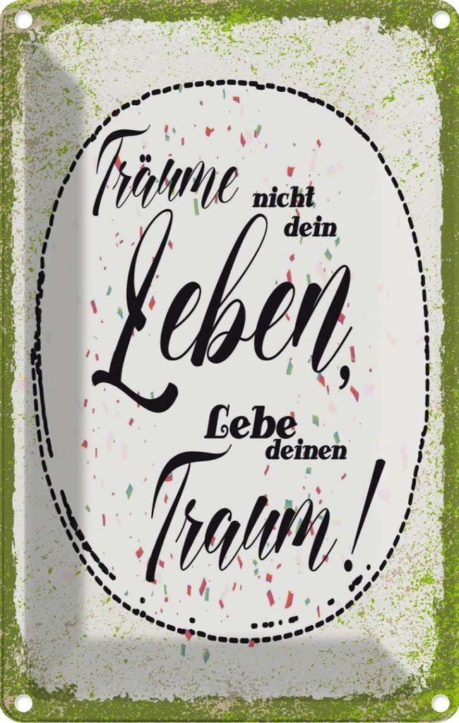 vianmo Blechschild 30x20 cm träume nicht dein Leben lebe Traum Spruch Zitat