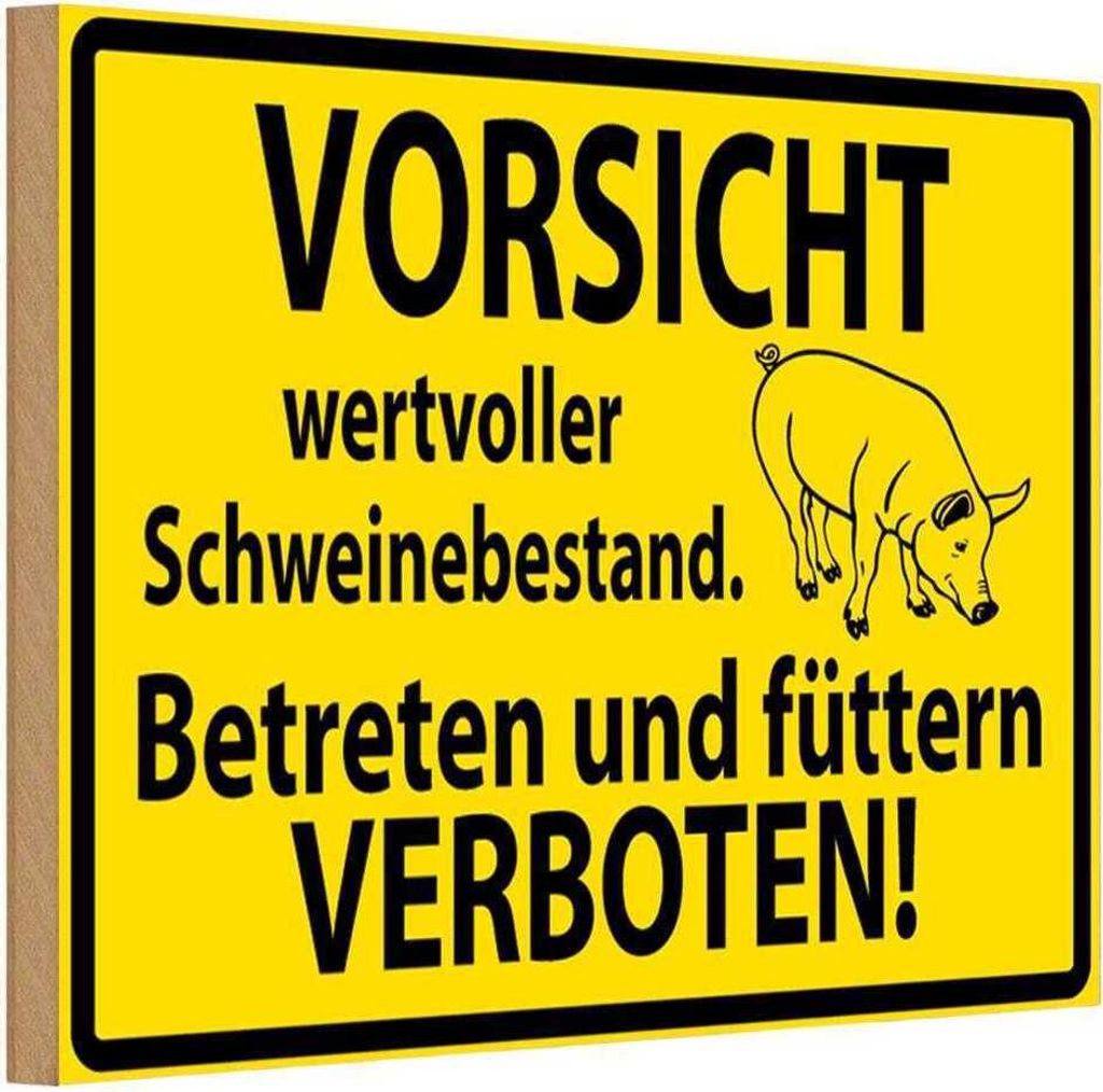 vianmo Holzschild 12x18 cm Wertvoller Schweinebestand Warnschild Hinweisschild