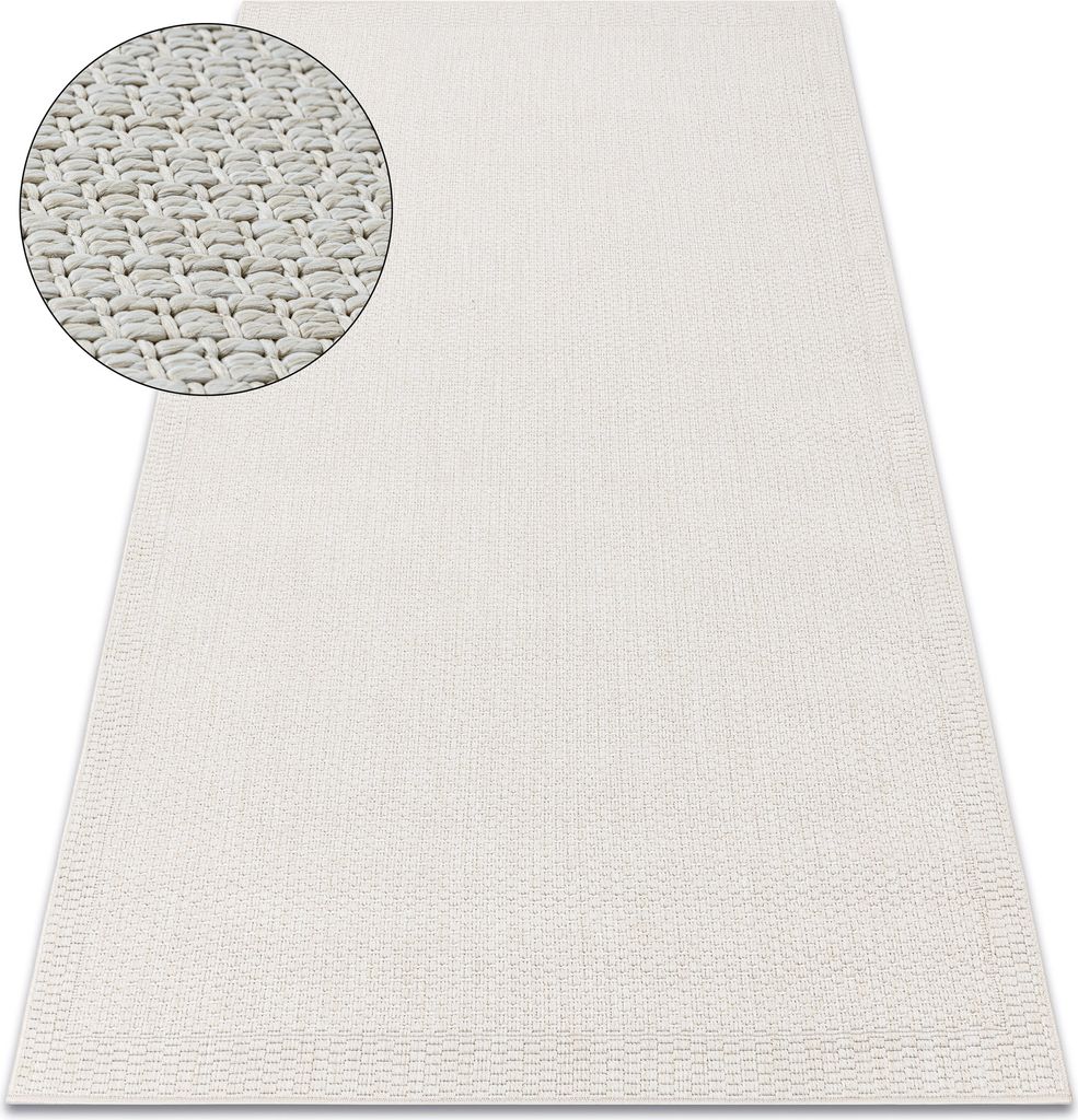Teppich ORIGI 3737 creme - Rahmen flachgewebte SISAL schnur beige 116x170 cm