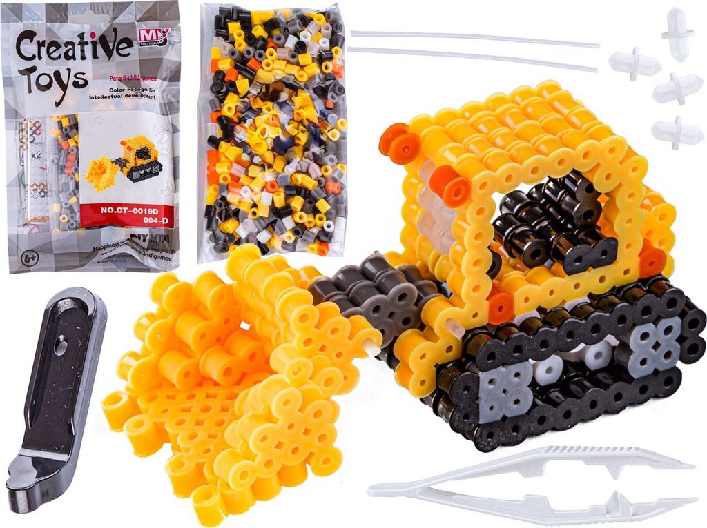 Bügelperlen 3D-Version, BULDOZER, SPYCH, Sachet, Bügelkissen