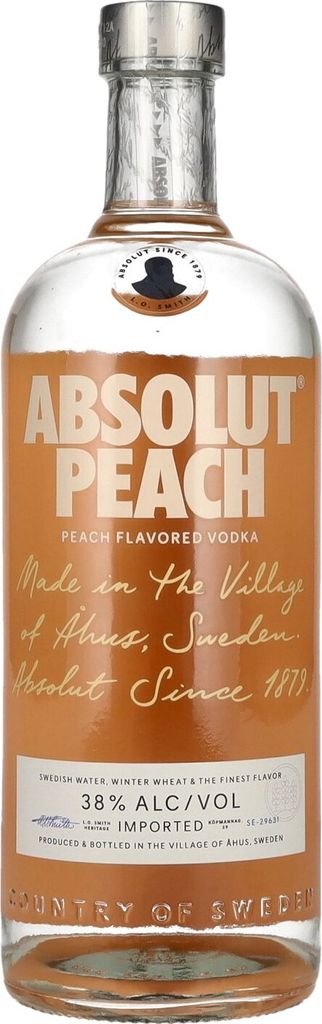 Absolut Peach Flavored Vodka 38% Vol. 1l