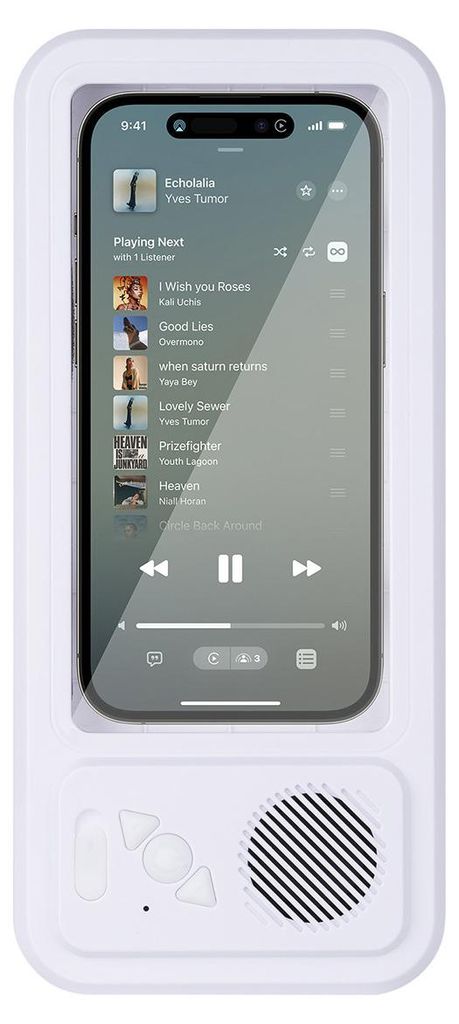 Wasserdichter Dusch Handyhalter – Phone Case mit Lautsprecher & Licht, Saugnapf Wandhalter, Musik & Video, Anti-Beschlag